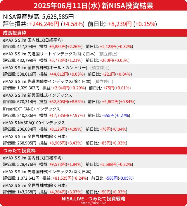 2025-06-11のNISA投資結果
