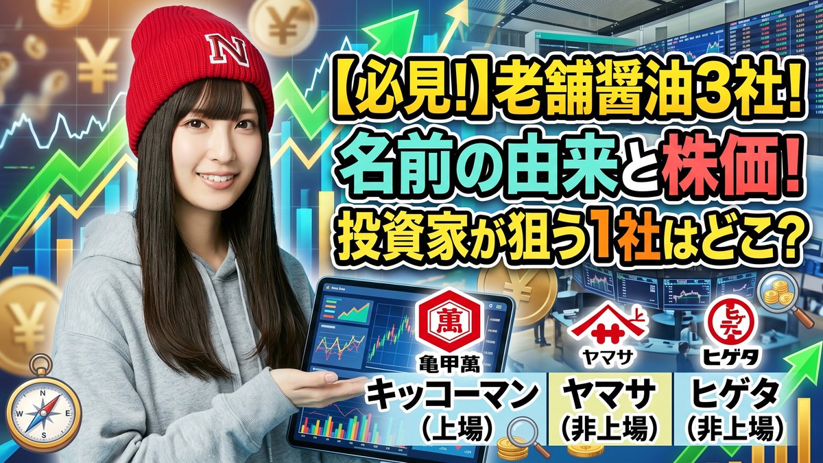 キッコーマン・ヤマサ・ヒゲタの名前の由来と株価を調査!老舗醤油メーカー3社の歴史