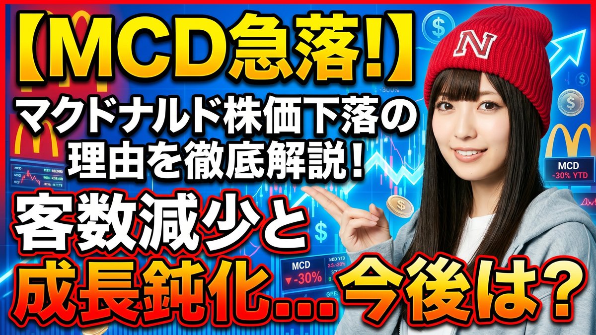 マクドナルド(MCD)の株価が急落した理由とは?米国の客数減少と成長鈍化、今後の見通しを解説